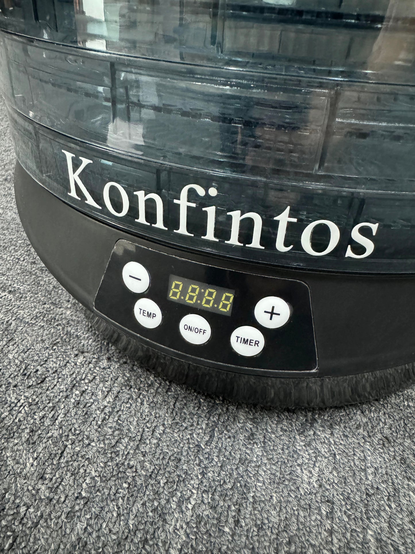Konfintos Electric Toaster Ovens Food Dehydrator , 5 BPA-Free 11.4" Trays Adjustable Temperature Controls, Jerky, Herbs, Fruit, Veggies, Dried Snacks, Black