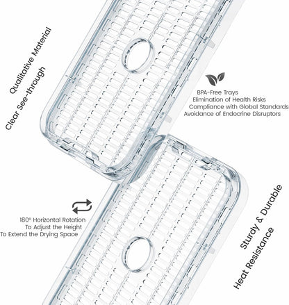 Food Dehydrator for Jerky, 5 Stackable BPA-Free Trays, Adjustable Temperature & 250W
