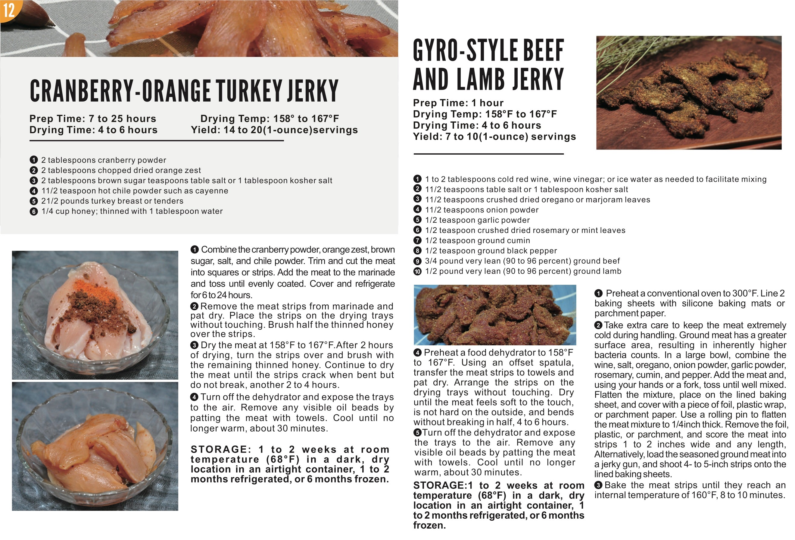Food Dehydrator Recipes page 12: Turkey, Beef, and Lamb Jerky