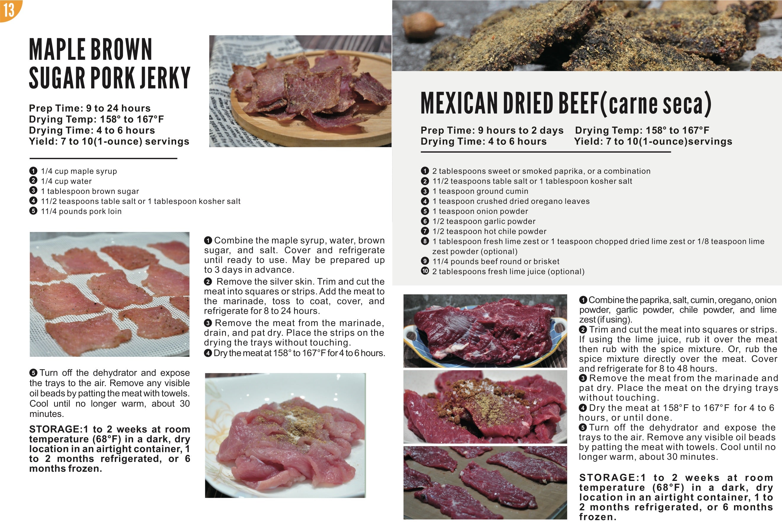 Food Dehydrator Recipes page 13: Pork Jerky and Carne Seca