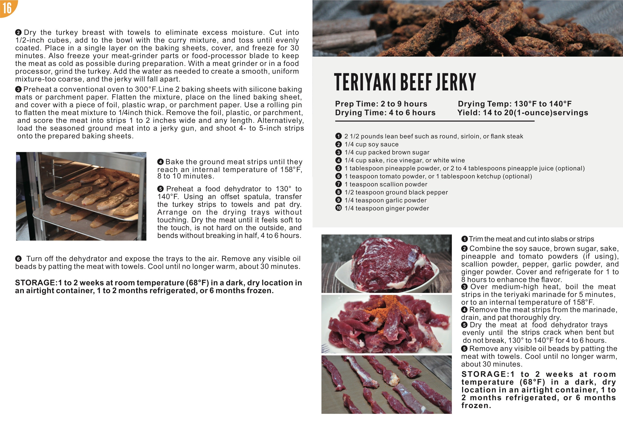 Food Dehydrator Recipes page 16: Teriyaki Beef Jerky
